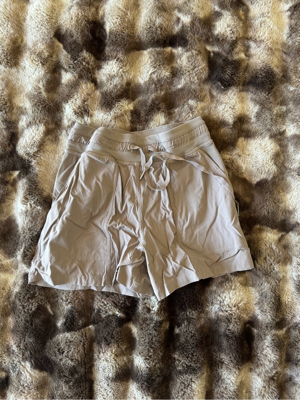 lululemon athletica Light Beige Drawstring Athletic Shorts